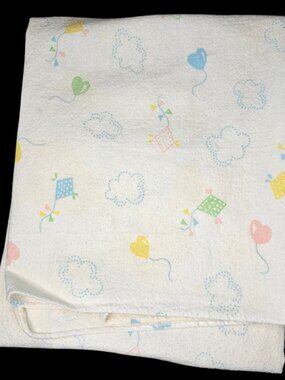 VTY Beacon Baby Blanket Receiving Kites Balloons Cotton Clouds White Flannel